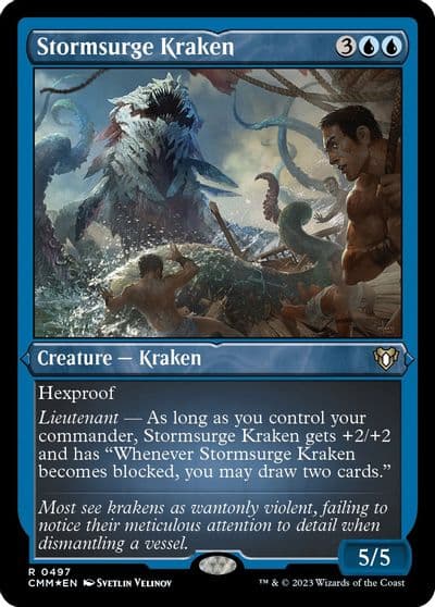 Stormsurge Kraken Foil Etched Commander Masters Magic card