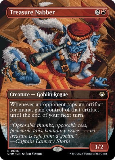 Treasure Nabber Borderless Commander Masters Magic card