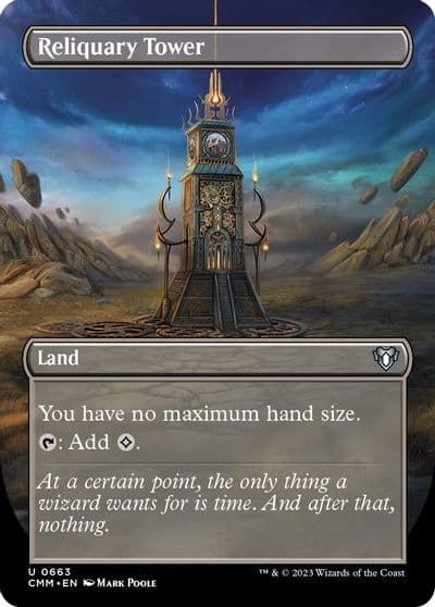 Reliquary Tower Borderless Commander Masters Magic card