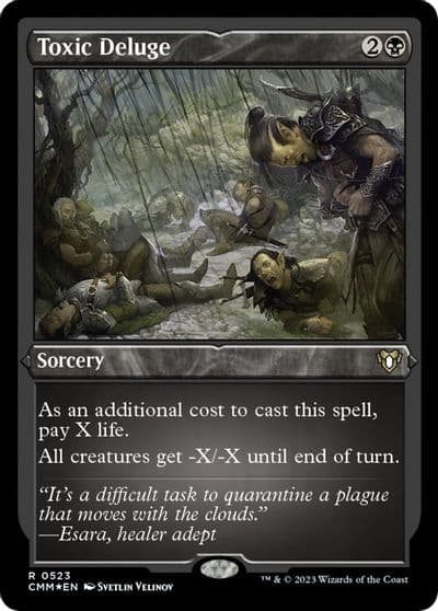 Toxic Deluge Foil Etched Commander Masters Magic card