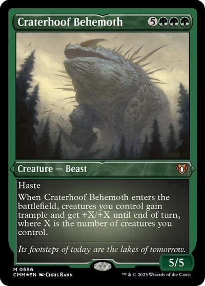 Craterhoof Behemoth Foil Etched Commander Masters Magic card