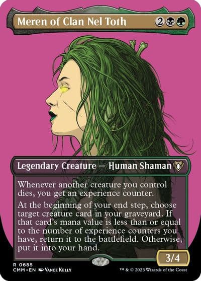 Meren of Clan Nel Toth Borderless Commander Masters Magic card