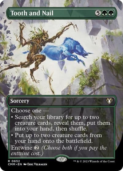 Tooth and Nail Borderless Commander Masters Magic card