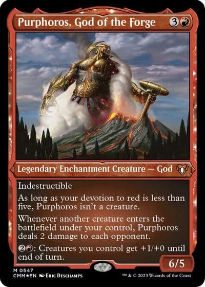 Purphoros God of the Forge Foil Etched Commander Masters Magic card