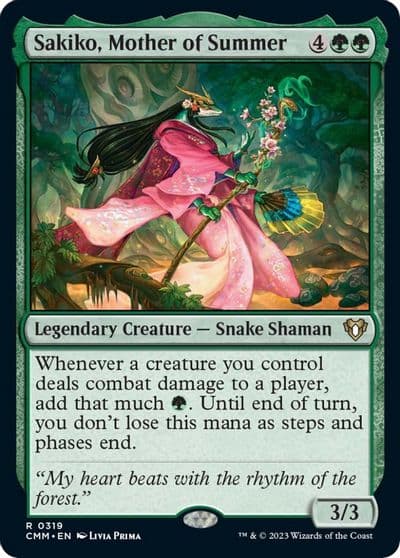 Sakiko Mother of Summer Commander Masters Magic card