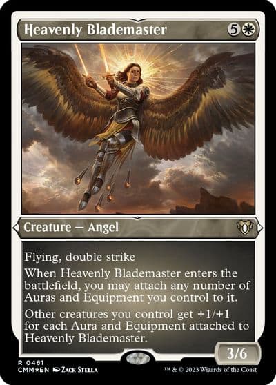 Heavenly Blademaster Foil Etched Commander Masters Magic card