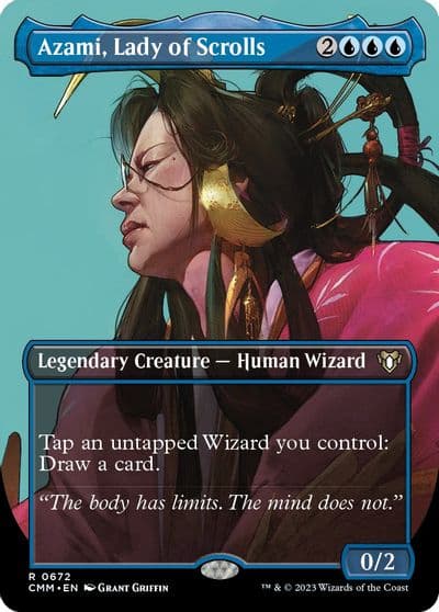 Azami Lady of Scrolls Borderless Commander Masters Magic card