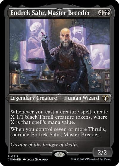 Endrek Sahr Master Breeder Foil Etched Commander Masters Magic card