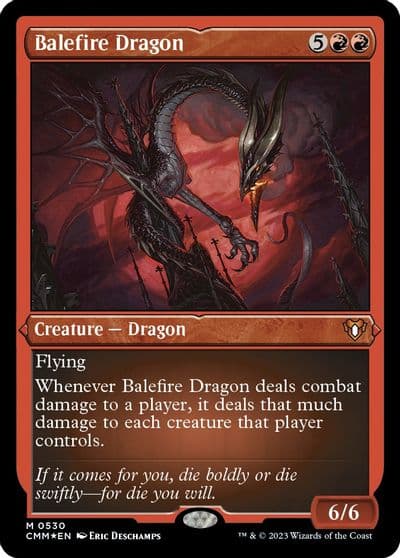 Balefire Dragon Foil Etched Commander Masters Magic card