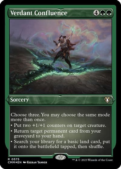 Verdant Confluence Foil Etched Commander Masters Magic card