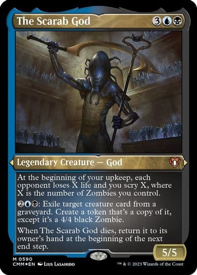 The Scarab God Foil Etched Commander Masters Magic card