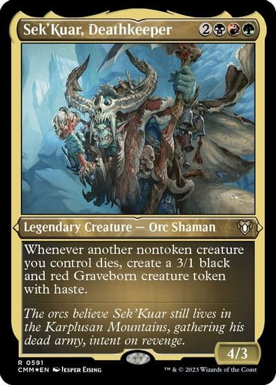 SekKuar Deathkeeper Foil Etched Commander Masters Magic card