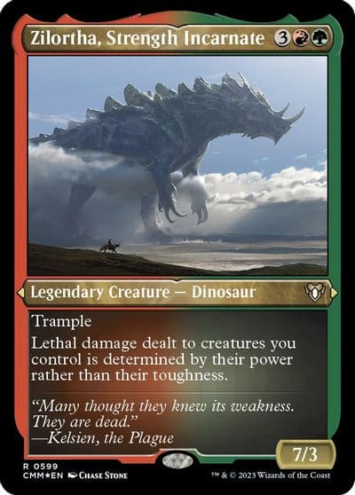 Zilortha Strength Incarnate Foil Etched Commander Masters Magic card