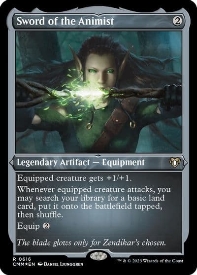 Sword of the Animist Foil Etched Commander Masters Magic card