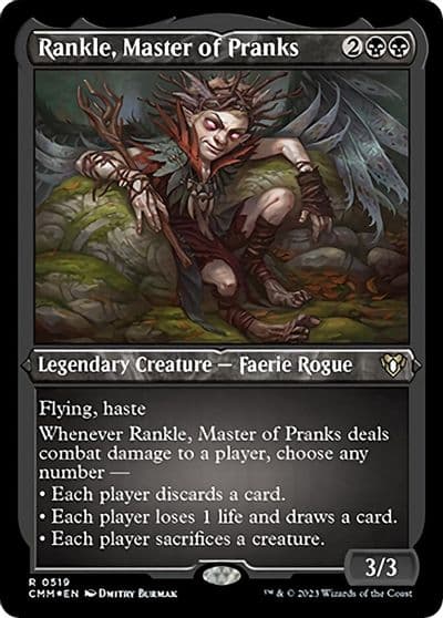 Rankle Master of Pranks Foil Etched Commander Masters Magic card