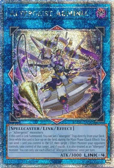 Altergeist Adminia Quarter Century Secret Rare Duelist Nexus Yu-Gi-Oh! card