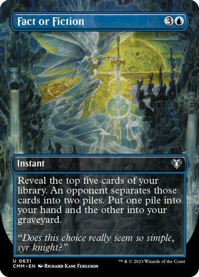 Fact or Fiction Borderless Commander Masters Magic card