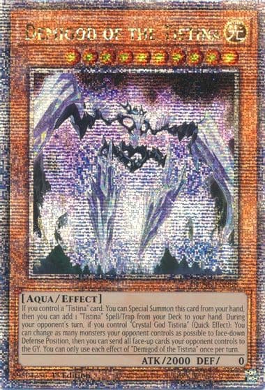 Demigod of the Tistina Quarter Century Secret Rare Duelist Nexus Yu-Gi-Oh! card