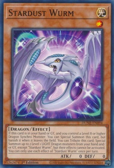 Stardust Wurm Duelist Nexus Yu-Gi-Oh! card