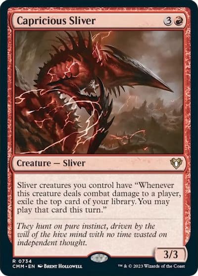 Capricious Sliver Commander Masters Magic card