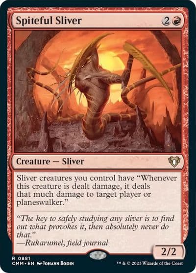 Spiteful Sliver Commander Masters Magic card