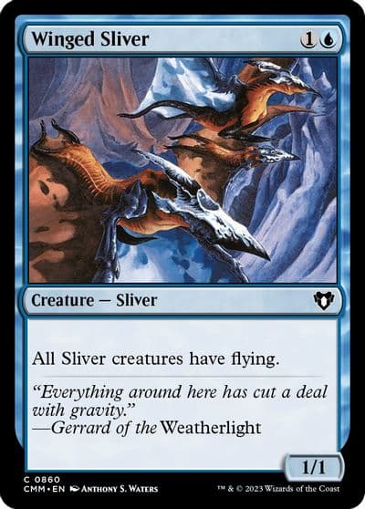 Winged Sliver Commander Masters Magic card