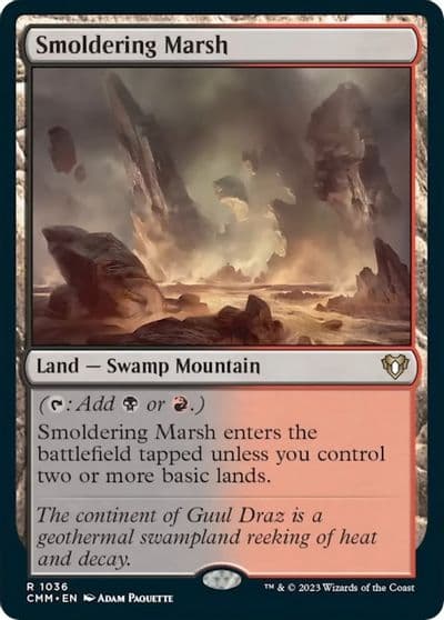 Smoldering Marsh Commander Masters Magic card