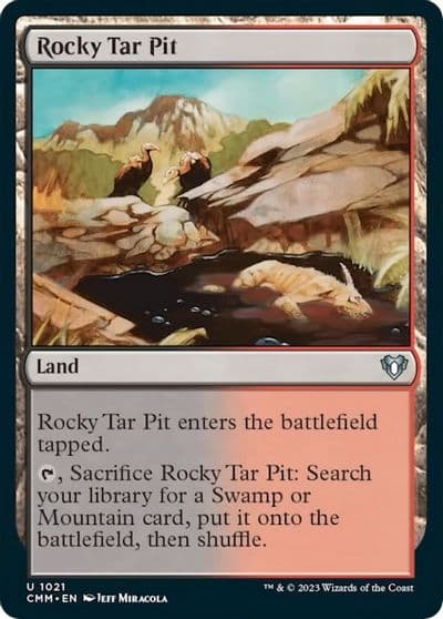 Rocky Tar Pit Commander Masters Magic card
