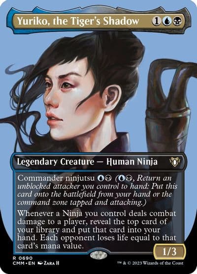 Yuriko the Tigers Shadow Borderless Commander Masters Magic card