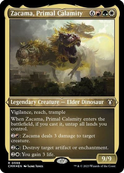 Zacama Primal Calamity Foil Etched Commander Masters Magic card