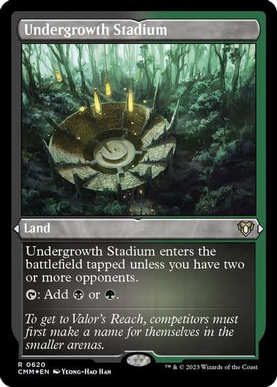 Undergrowth Stadium Foil Etched Commander Masters Magic card
