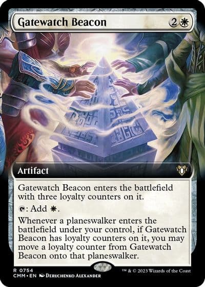 Gatewatch Beacon Extended Art Commander Masters Magic card
