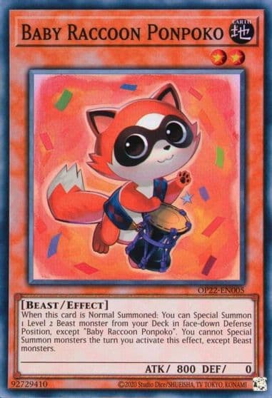 Baby Raccoon Ponpoko OTS Tournament Pack 22 Yu-Gi-Oh! card