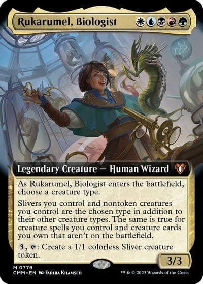 Rukarumel Biologist Extended Art Commander Masters Magic card