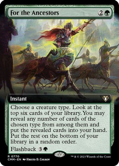 For the Ancestors Extended Art Commander Masters Magic card