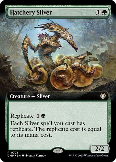 Hatchery Sliver Extended Art Commander Masters Magic card