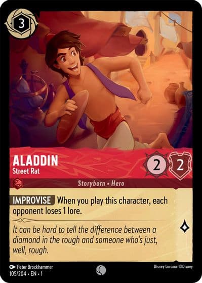 Aladdin Street Rat The First Chapter Lorcana card
