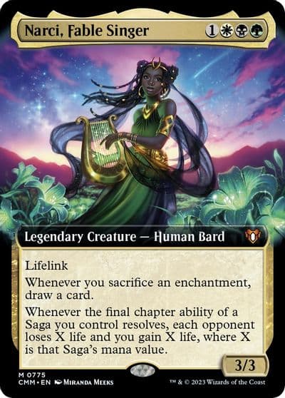 Narci Fable Singer Extended Art Commander Masters Magic card