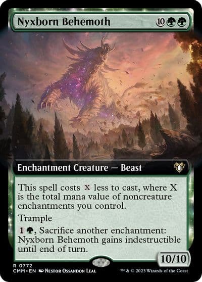 Nyxborn Behemoth Extended Art Commander Masters Magic card