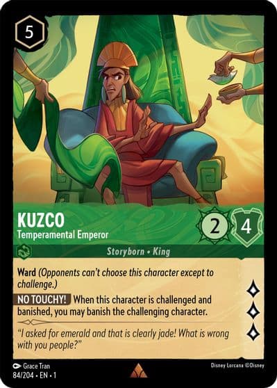 Kuzco Temperamental Emperor The First Chapter Lorcana card