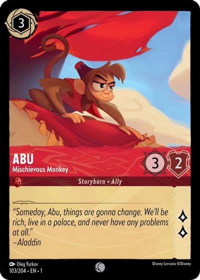 Abu Mischievous Monkey The First Chapter Lorcana card