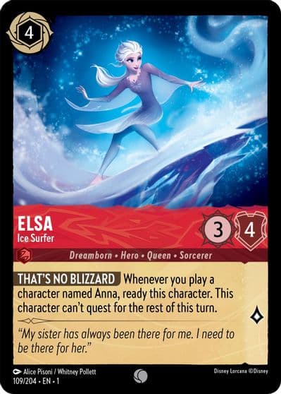 Elsa Ice Surfer The First Chapter Lorcana card