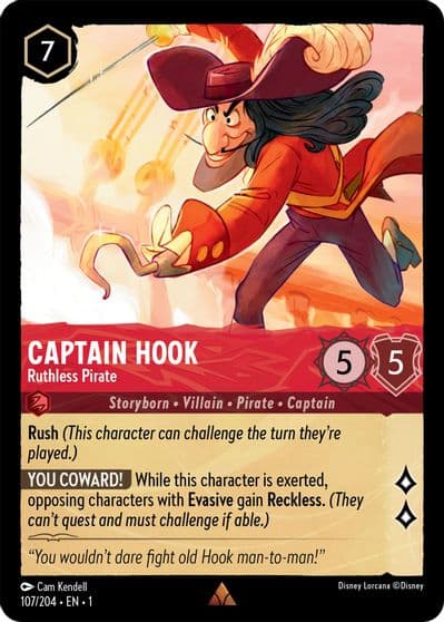 Captain Hook Ruthless Pirate The First Chapter Lorcana card