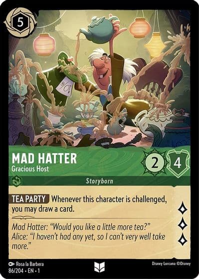 Mad Hatter Gracious Host The First Chapter Lorcana card