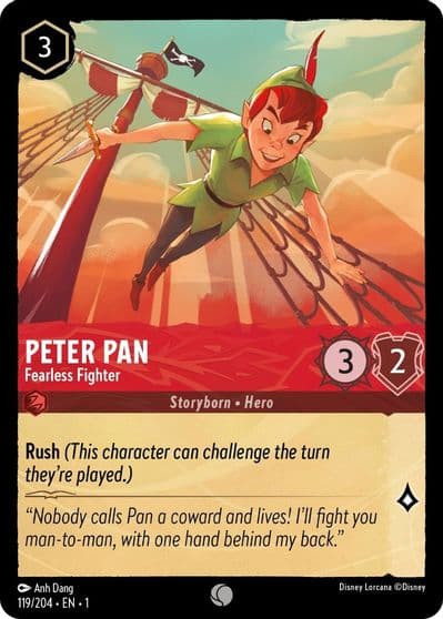 Peter Pan Fearless Fighter The First Chapter Lorcana card