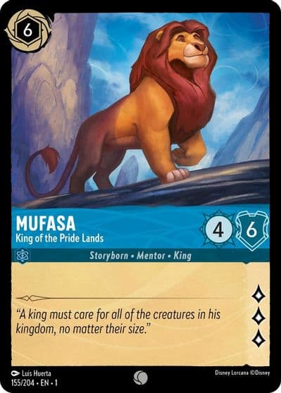 Mufasa King of the Pride Lands The First Chapter Lorcana card
