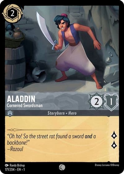 Aladdin Cornered Swordsman The First Chapter Lorcana card