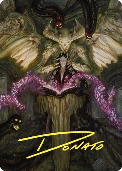 Demonic Tutor Art Card Gold Stamped Signature Art Series: Commander Masters Magic card