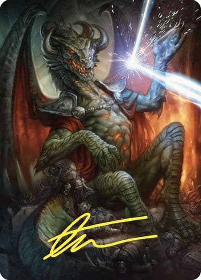 Deflecting Swat Art Card Gold Stamped Signature Art Series: Commander Masters Magic card