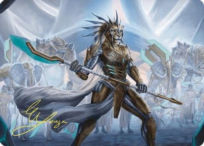 Kemba Kha Regent Art Card Gold Stamped Signature Art Series: Commander Masters Magic card